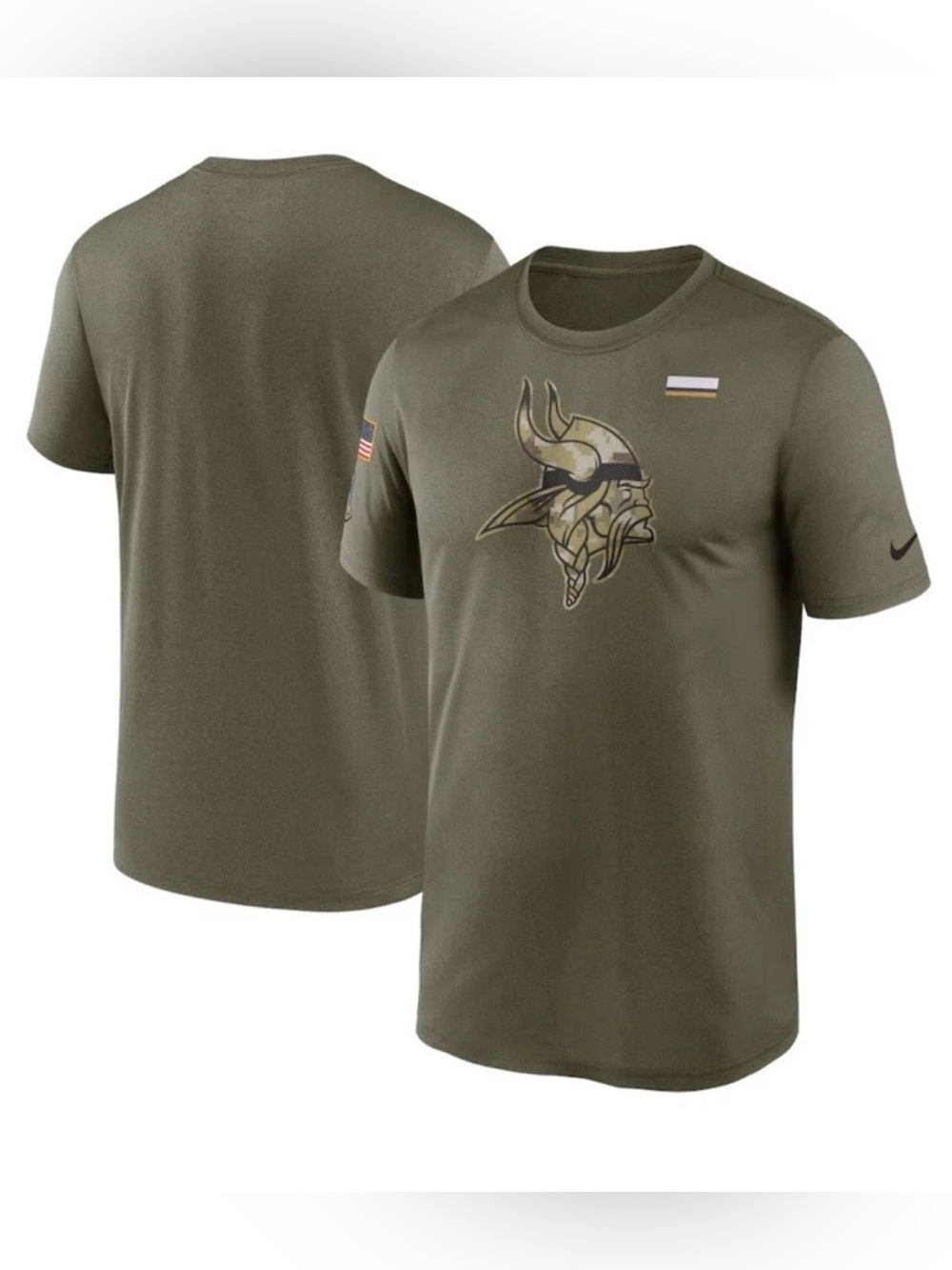 Nike Salute To Service Minnesota Vikings Football Green Dri Fit T Shirt Mens 2XL
